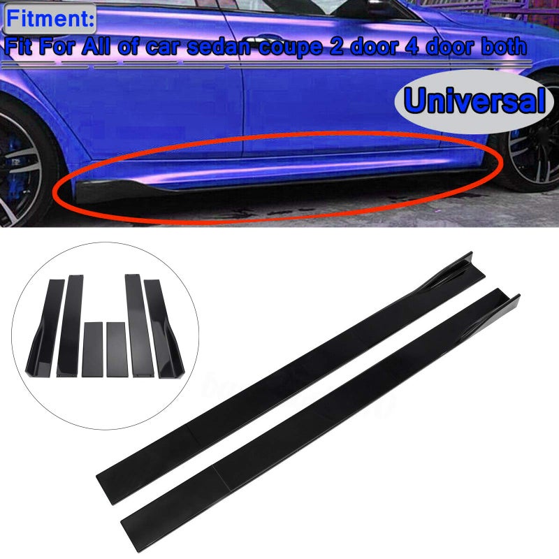 Areyourshop 78.7" Look Side Skirts Extension Rocker Panel Splitter for Toyota Corolla Camry, for Ford Mustang Focus RS ST, for Infiniti Q50 Q60 Q70 G25 G37, for Benz W204 W203, for Honda Civic Accord - Image 1